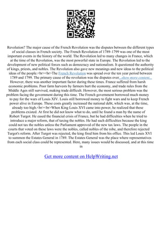 Causes Of French Revolution Essay | PDF