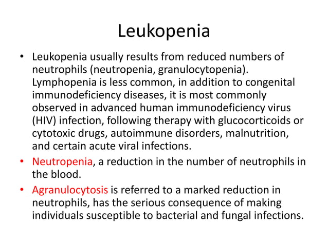 Causes of Leukocytosis, Leokopenia, Lymphocytosis and Leukemoid ...