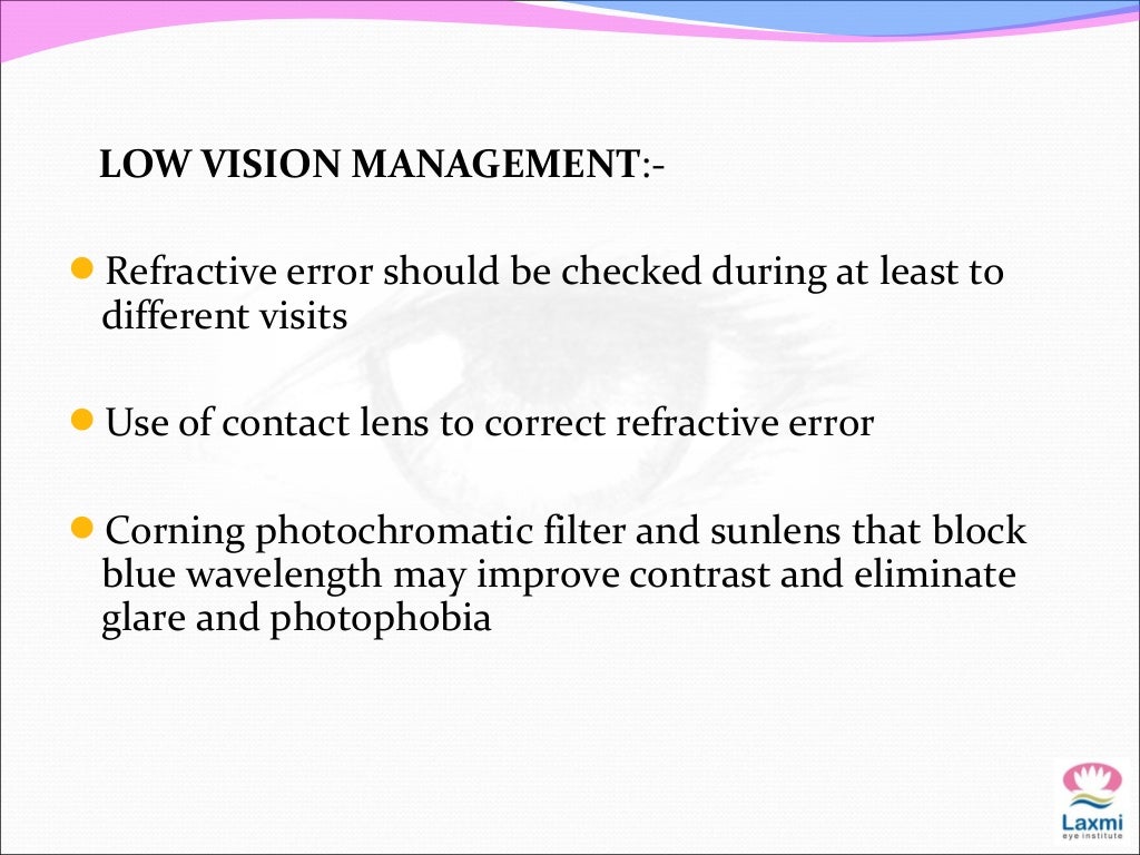 Causes of low vision in adult