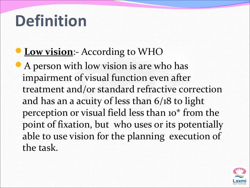 Causes of low vision in adult