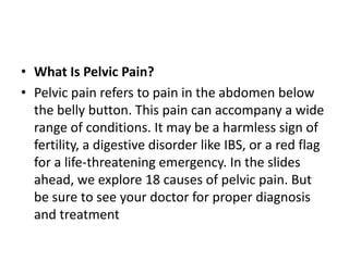 Causes of pelvic pain | PPTX