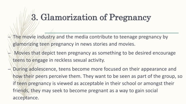 Causes of teenage pregnancy | PPTX | Pregnancy | Reproductive Health