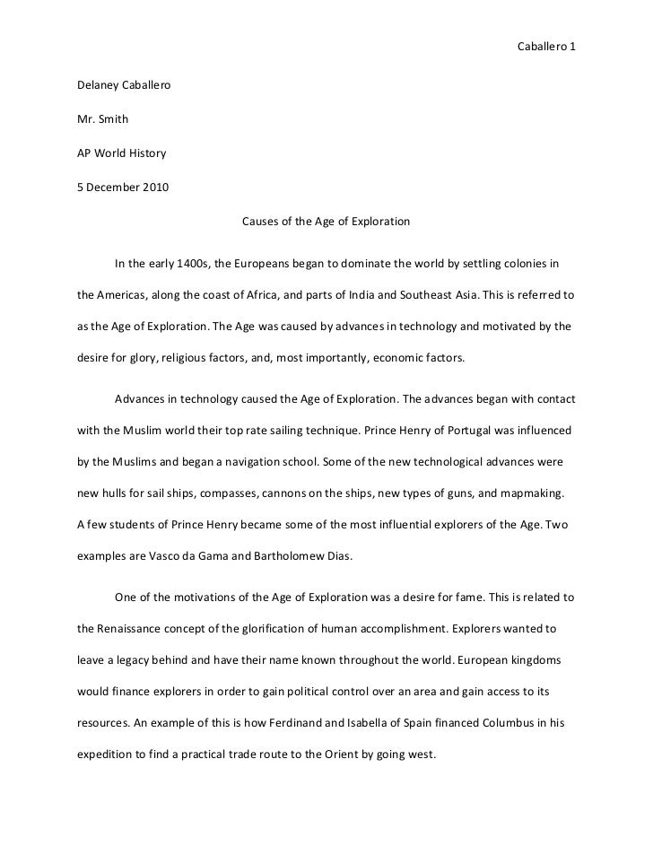 age of exploration essay