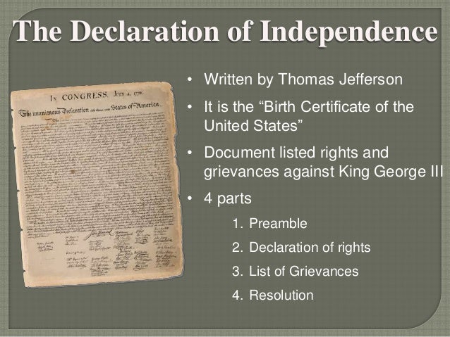 the of parts 4 independence of declaration revolution the american of Causes