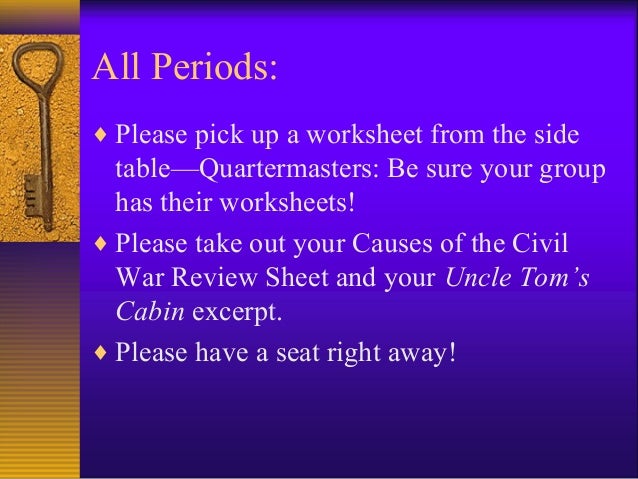 Causes of The Civil War Review Information