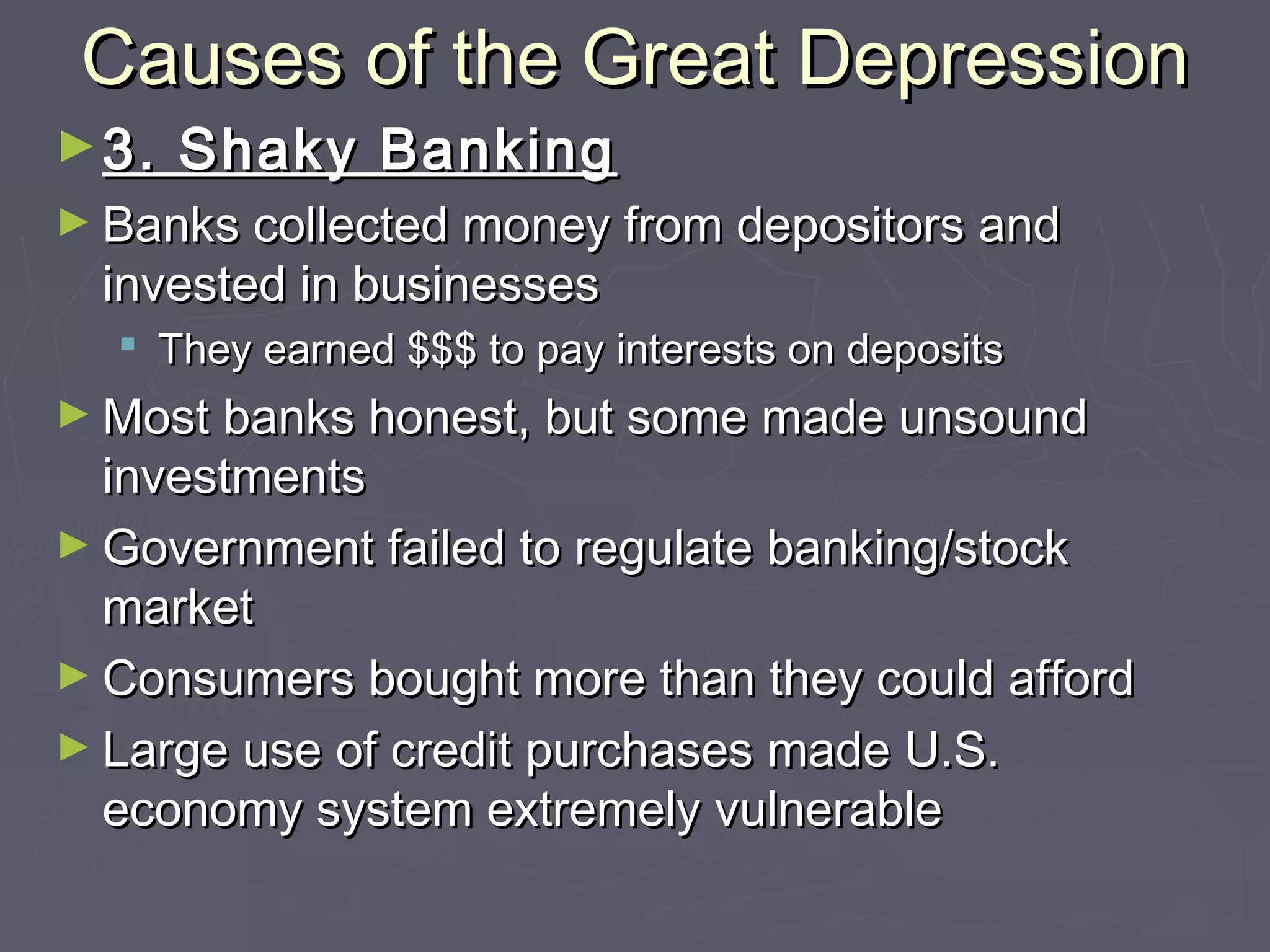 Causes of the great depression | PPT