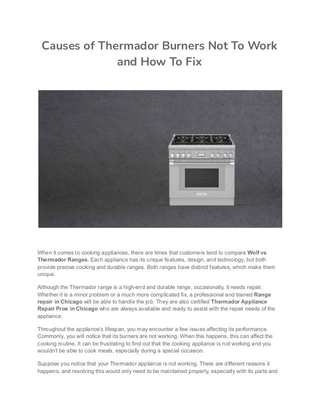 Causes of Thermador Burners Not To Work and How To Fix.pdf