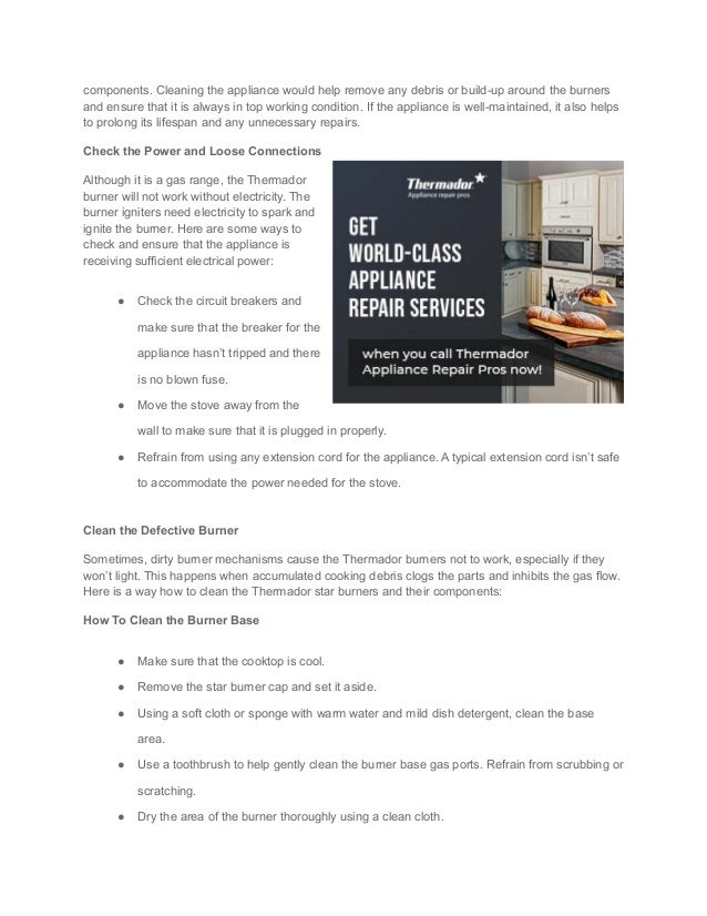 Causes of Thermador Burners Not To Work and How To Fix.pdf