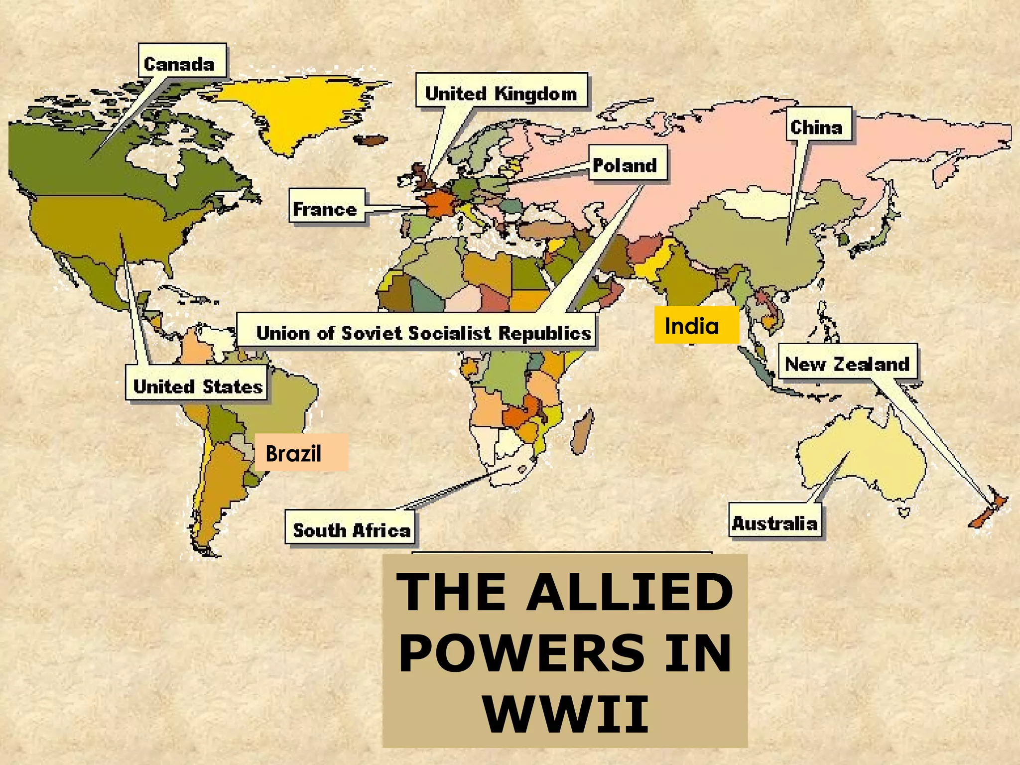 Brazil India THE   ALLIED POWERS IN WWII 