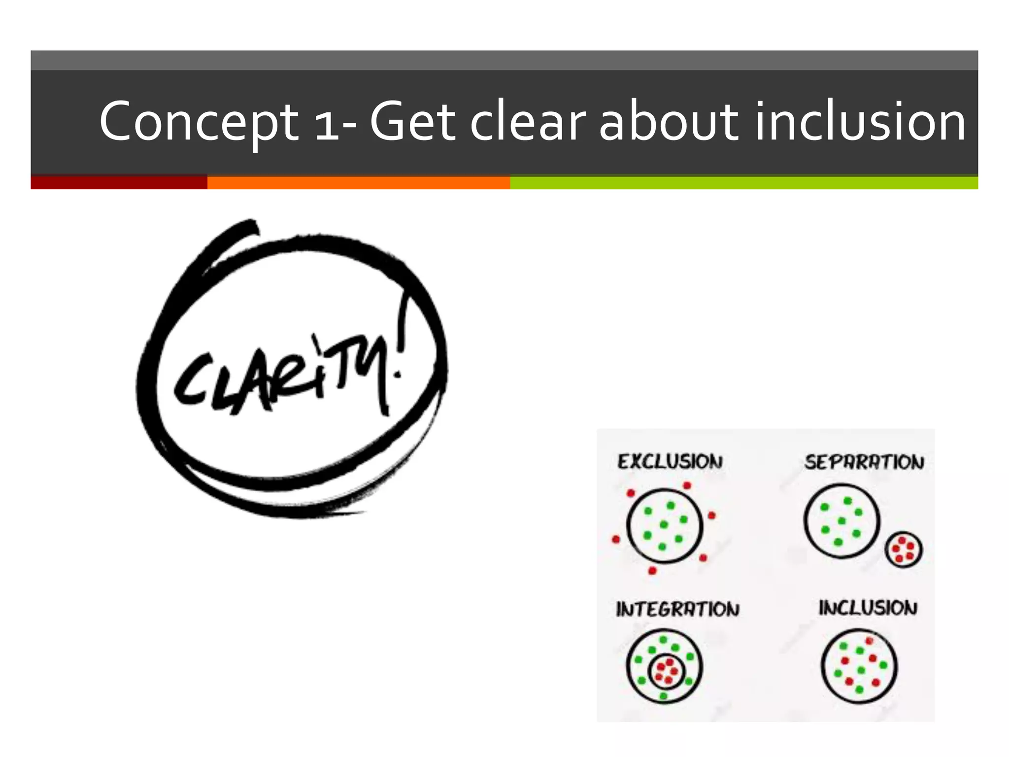 Concept  1-­‐Get  clear  about  inclusion
 