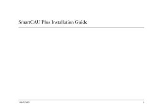 100-099-05 i
SmartCAU Plus Installation Guide
10009905.bk : frmatter.fm Page i Tuesday, March 24, 1998 3:05 PM
 