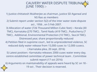 Cauvery water Dispute power point presentation | PPTX