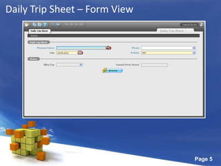 Daily Trip Sheet – Form View