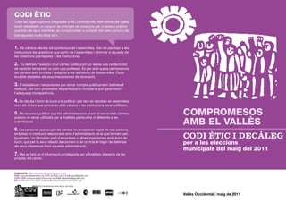 Codi ètic i decàleg de les Candidatures Alternatives del Vallès