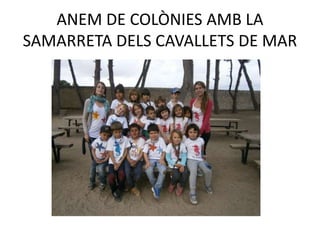 ANEM DE COLÒNIES AMB LA
SAMARRETA DELS CAVALLETS DE MAR
 
