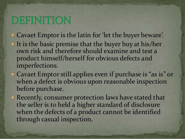 What Are The Exceptions To The Rule Of Caveat Emptor Ipleaders