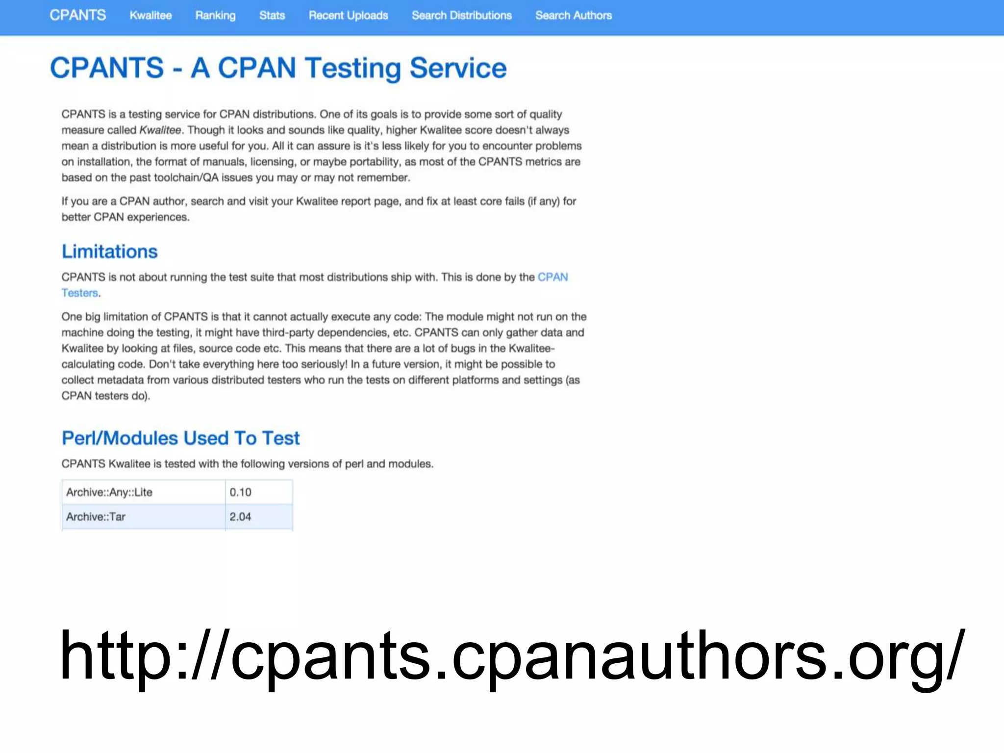 http://cpants.cpanauthors.org/
 