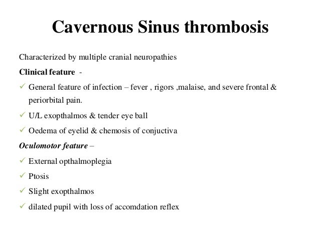cavernous sinus thrombosis