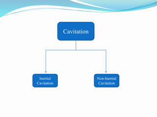 Cavitation 
Inertial 
Cavitation 
Non-Inertial 
Cavitation 
 