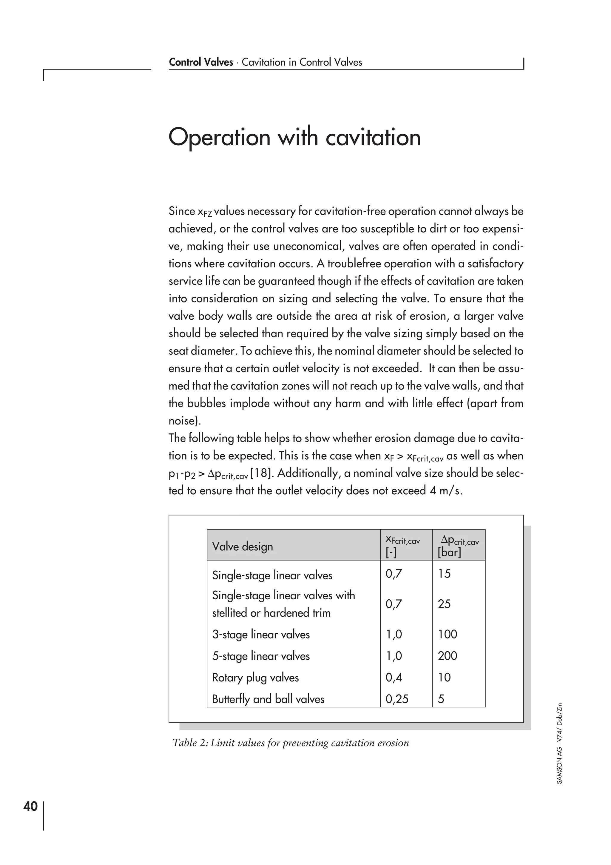Cavitation in Control Valves | PDF