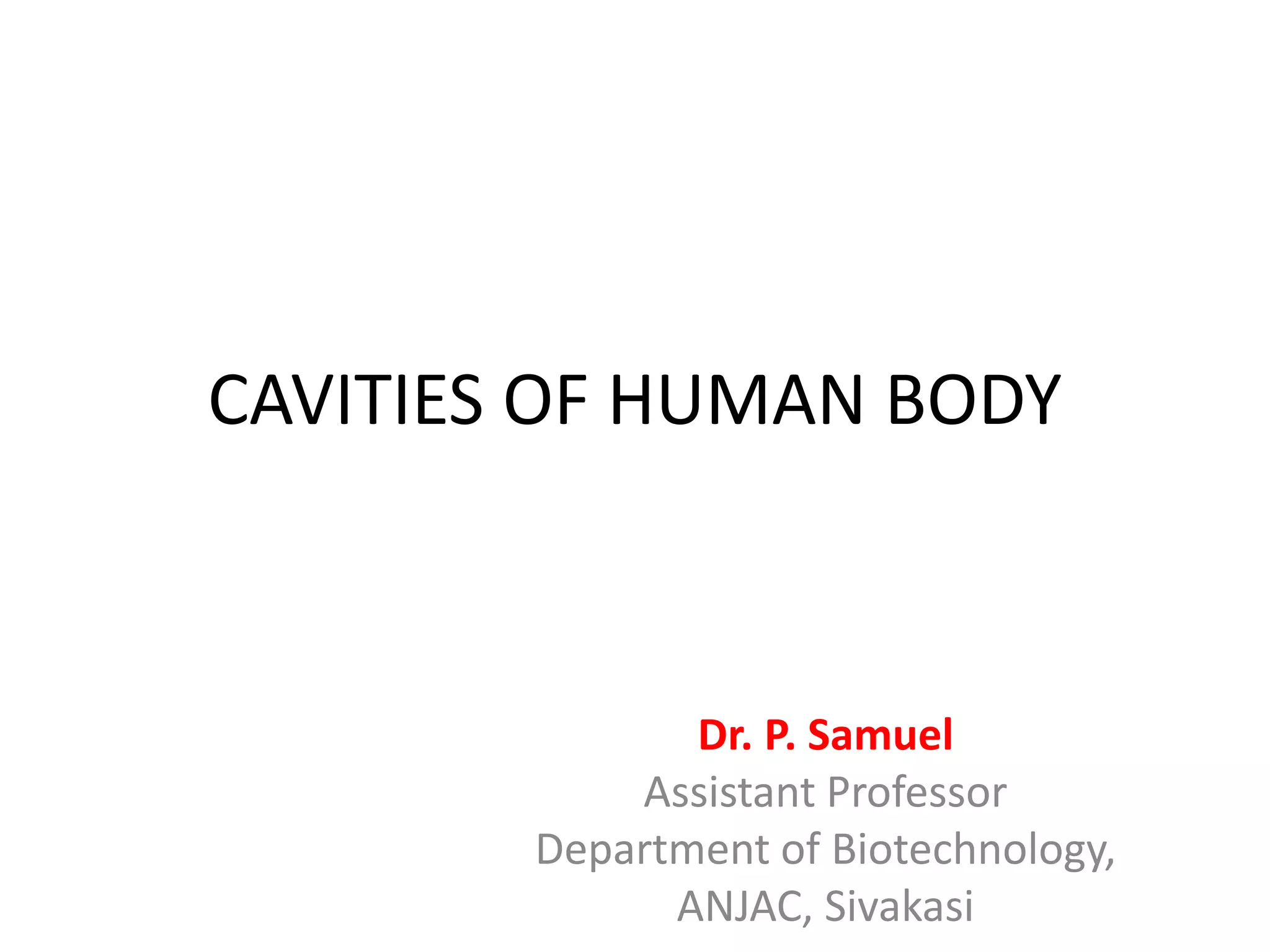 Cavities of human body PPT