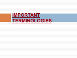 IMPORTANT
TERMINOLOGIES
 