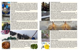 Els portuguesos                                                                                L’espai de descans comú
On es poden reunir -que no sigui al futbol- un poli de 29 any, cridaner i fatxenda; un         Poc o molt, la majoria d’albergs tenen un espai comú, generalment unes poques taules
jubilat, exprofessor d’història de l’art; un treballador de foneria i un massatgista hipe-     i cadires. Això quan hi ha sort. Quan la sort és immensa, a més, hi ha un o dos sofàs.
ractiu? Al Camino! Hi ha bastants grups -només cal recordar els 4J- on és ben segur            Els darrers albergs, els que més recentment ha fet la Xunta, solen tenir més espai. Poc
que la diversitat interna és elevada. Aquí l’únic objectiu és caminar, arribar tots, seguir,   a poc van aprenent-ne (o és xamba?). També a Extremadura estaven bé en aquest
conviure, passar-ho bé,... Aquest grup venia de Viana do Castello, per un dels camins          sentit. No hi ha diferències entre la titularitat, res de privats bons i públics dolents, o a
portuguesos i s’ajuntaven al Sanabrès/VP a Xunqueira o abans. Com els valencians de            l’inrevés (religiosos a part, dolents per definició). Més aviat qui l’encerta l’endevina. O
fa anys, com possiblement molts grups així, aquests grups solen tenir vida pròpia, però        allò del les ganes. S’agraeix poder disposar d’espai, i no és agradable haver de caure
també es relacionen molt amb tothom, no són tancats sinó tot el contrari, expansius i          en un bar on només volen que consumeixis,.. Quan hi ha bar, clar. En aquest sentit,
comunicatius,... un més que altres, clar. Alguns aclaparadors.                                 Laxe té un dels millors albergs, potser perquè també és -cosa rara- un local social.
El km zero                                                                                     Calamarçades i pedregades
Els camins de Santiago sofreixen un greu Santiago-centrisme. Comercialment estan               El temps va i ve. Si surts a l’hivern el fred i la neu seran el companys de viatge. Nos-
fets per fer gasto a Galícia i per anar des de qualsevol lloc de la perifèria a la capital     altres sempre hem sortit a la primavera, buscant certa bonança de temperatures i ... a
gallega. Sorprèn que la senyalització primitiva, de quan Fraga va recuperar la marca           veure que passa. Mentre que per Castella i Navarra la pluja no va ser mai un problema
allà pels anys 80 quan es van crear els moderns camins, s’iniciï a Fisterra. Suposo            -en tot cas la calor i el sol- a la Via de la Plata portem tres any enxampant pluja en pe-
que els de sempre no ho devien controlar tot, i se’ls va escapar. D’aquells dies queden        ríodes diferents. I a Galícia sempre plou, ara i en acabar el francès fa 4 anys. Ara bé,
una infinitat de fites amb la petxina i una placa compta-quilòmetres, la majoria d’elles       un temporal com el d’aquest any -que tampoc ha estat excepcional ni molt menys- no
desaparegudes, ja que deuen ser un preuat souvenir. Sorprèn que quedi la del km 0.             l’havíem enxampat encara. Les calamarsades ens han acompanyat tres o quatre dies.
Respecte? O la posen nova cada mes? Per cert, solament en el tram de Fisterra a                I que bé que queden! Com pots plorar-les... si no t’han enganxat!?
Santiago les petxines estan posades en el que ens sembla una posició lògica...
Merda de vaca
Sempre dic que Galícia té, sobre tot quan plou, dos colors, verd i merda de vaca. Hi
ha territoris gallecs amb vaques, altres sense. On la vaca abunda n’és la mestressa,
com a Delhi o Benarés, potser menys respectades, però tan o més preuades. Al llarg
dels Camins a Santiago hi ha nombrosos trams on la vaca és la reina, i la seva merda
la reina dels camins. Problema? No. De fet, si es considera la poca cura que -solament
en certs sectors, municipis, o veïnats- es té dels camins (sigui amb merda o sense),
entra en la normalitat que, on hi ha granges de vaques, els femers aboquin al camí,
que els camins estiguin de qualsevol manera i que els pelegrins hagin de tragar amb
el que hi ha. I a més, la merda rai!

                                                                                               El bassal de les 12:37
                                                                                               En uns camins que hi ha plogut durant tots els dies de la darrera setmana, molts d’ells
                                                                                               sense cap cura des de fa segles, què pots trobar? Bassals. Tolls. El pa de cada dia.
                                                                                               Santa Maria de Goretex sol ser una de les millors ajudes, però les dimensions d’alguns
                                                                                               i les “circumstàncies” que els envolten els fan especialment arriscats. El de la foto és
                                                                                               senzill. En altres casos cal arriscar, saltar, vorejar... hi ha ocasions en que els que t’han
                                                                                               precedit ja han obert un corriol exterior alternatiu. Cal confessar que, fins ara, solament
                                                                                               un cop m’he vist obligat a descalçar-me per passar, clar que era un riu, fa dos anys. De
                                                                                               fet els bassals són un problema menor en general. Som a la marató dels bassals! Però
                                                                                               se’n podria evitar algun que altre.
Cuina diferenciada                                                                             De Port A. a Fisterra
Tot i la constant presència del Caldo gallego (no patiu, hi ha cols per temps, ho he vist      Aquelles tres dones, dues sota els 50 anys, l’altre per sobre (segur?), que van prepa-
amb els meus ulls...), els ous amb patates i el llom adobat (de llauna?)... A base de dies     rar-ho tot i a l’hora de marxar van veure que “Ho sorpresa, a Galícia hi està plovent,
es van trobant també plats locals més o menys tradicionals: un cocido, una zorza, un           com pot ser?” i no els va quedar més remei que sortir amb el que van poder trobar per
conill a la gallega (que no em va pas agradar), una caldeirada                                 casa. I, mira, sort que havien anat a algun parc temàtic i quedaven els impermeables
de calamars (uau!), sopes (pel al JL!), mongetes a la gallega,                                 dels nens per als Ràpids, o del Tutuki! Era un grupet comunicatiu, que ens hauria donat
“pimidentos” de Padrón, carns, peixos, marisc, ... i l’extraordi-                              peixet per escriure i algun rato de bona xerrada, però com molts dels grups van durar
nari pop. Com és que no posen el pop a la bandera o el pugen                                   menys de 24 hores al nostre costat, i no és que les destrosséssim, que caminéssim
als altars? Seria de justícia. Jo voto a favor.                                                molt més que elles, ni res. Albergs diferents, salts en taxi, ... La vida. El camí.
 