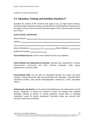 Caw 2 1 education, training, and activities inventory | PDF