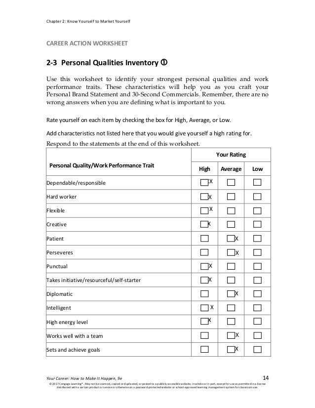 caw 2 3 personal qualities inventory qualities of a hard worker