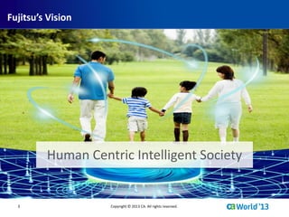 3
Fujitsu’s Vision
Copyright © 2013 CA. All rights reserved.
Human Centric Intelligent Society
 