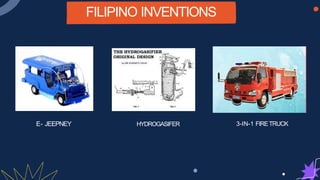 FILIPINO INVENTIONS
E- JEEPNEY HYDROGASIFER 3-IN-1 FIRETRUCK
 