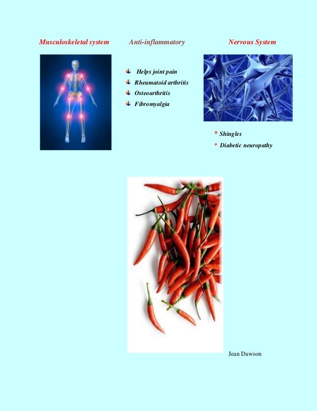 Cayenne pepper on the body systems