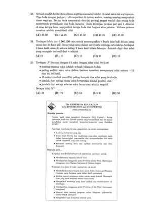 Soal Kompetisi Cayley 2018