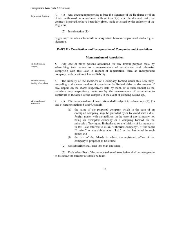 Cayman Islands Company Law Revision Cayman Islands Company Law Revision