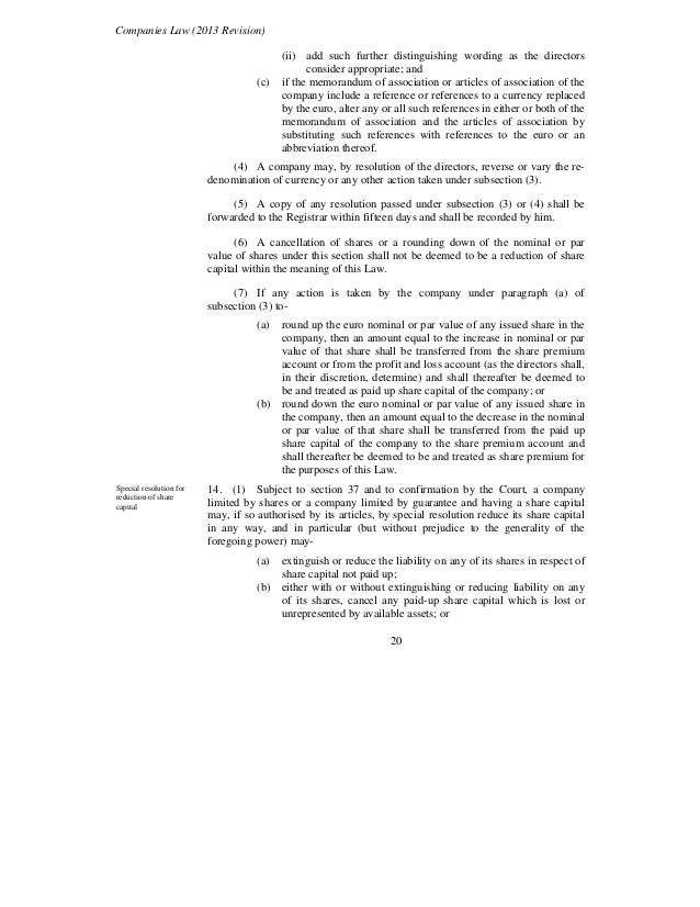 Cayman Islands Company Law Revision Cayman Islands Company Law Revision