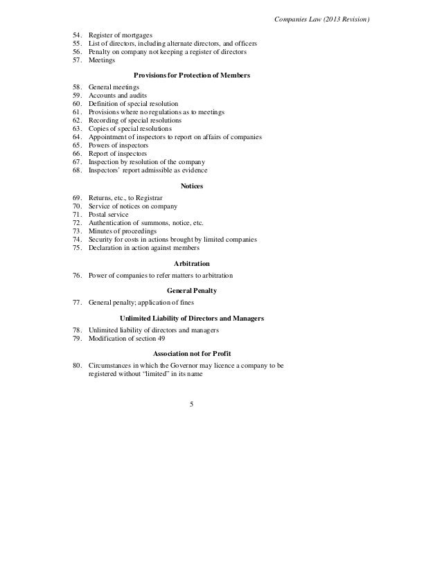Cayman Islands Limited Liability Company Cayman Islands Limited Liability Company