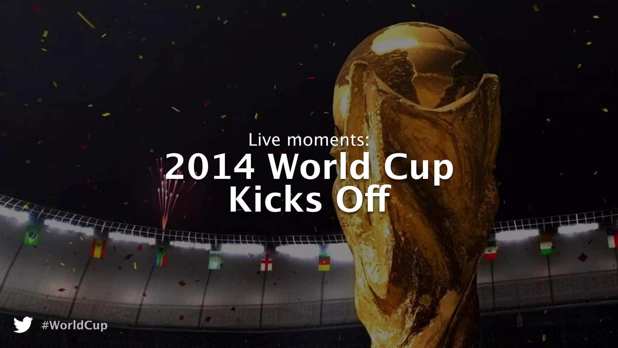 #WorldCup
Live moments:
2014 World Cup
Kicks Off
 
