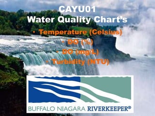 CAYU01
Water Quality Chart’s
• Temperature (Celsius)
• DO (%)
• DO (mg/L)
• Turbidity (NTU)
• pH
 