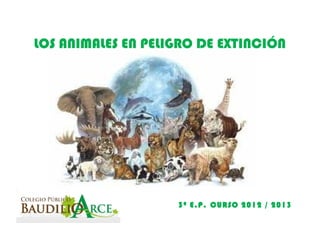 LOS ANIMALES EN PELIGRO DE EXTINCIÓN




                    3º E.P. CURSO 2012 / 2013
 