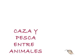 CAZA Y
PESCA
ENTRE
ANIMALES
 