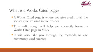 MLA works cited page | PPTX