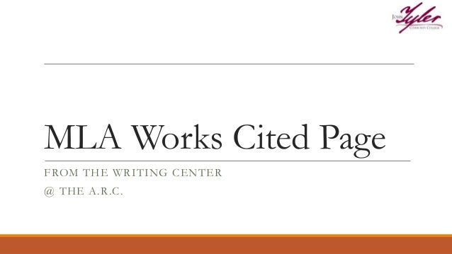 mla works cited page work citd