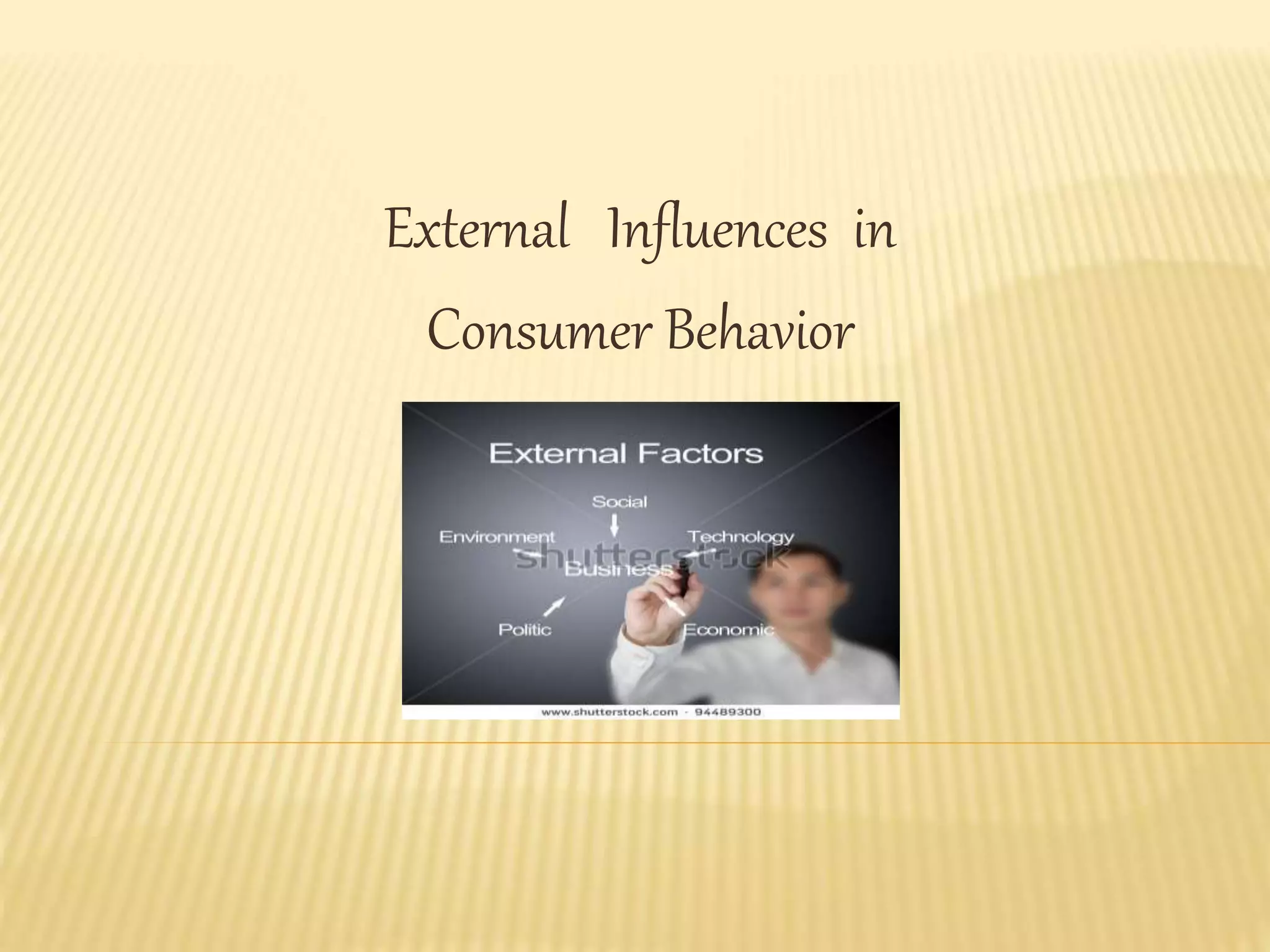 External Influences in
Consumer Behavior
 