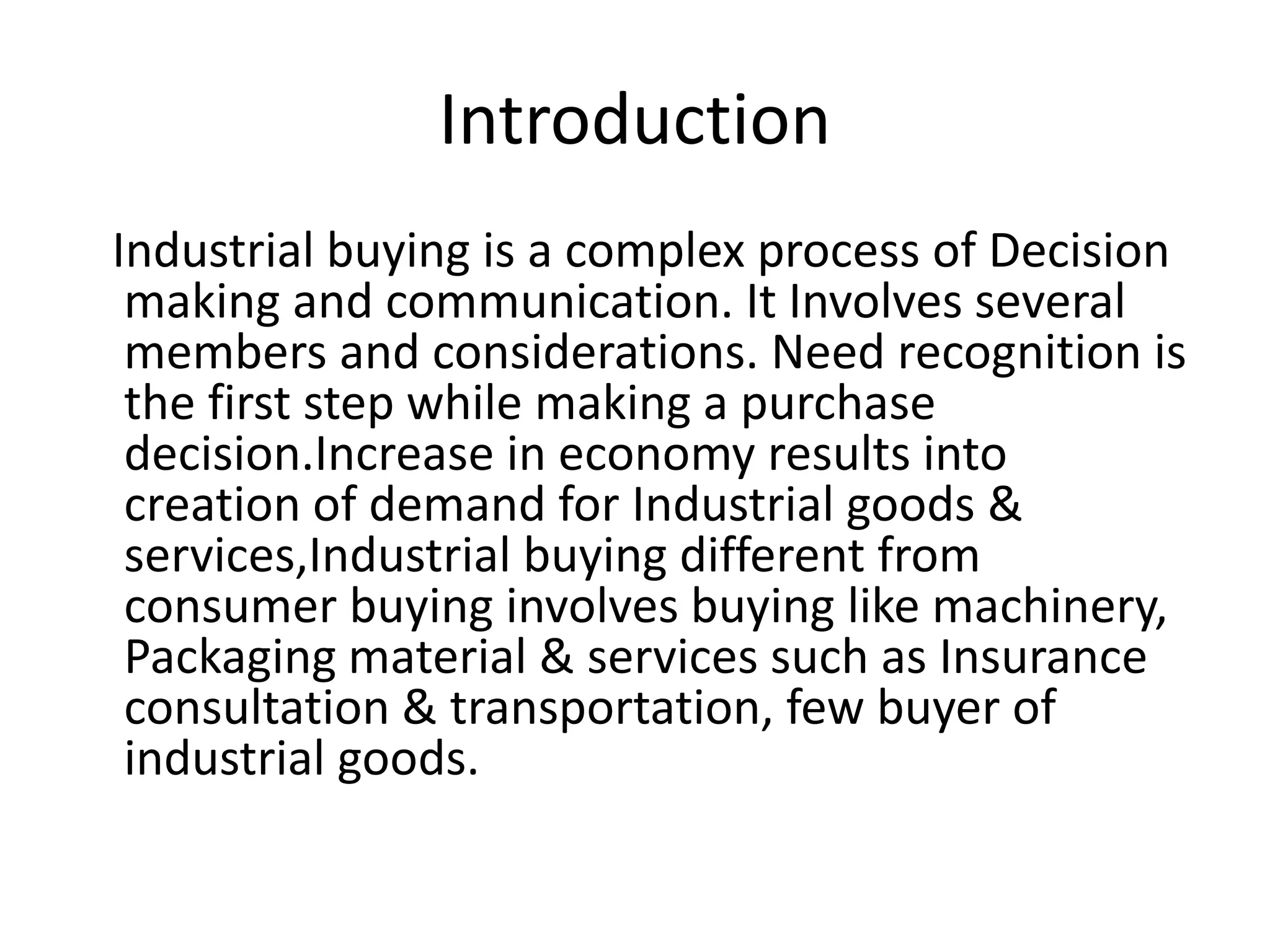 CONSUMER BEHAVIOUR INDUSTRIAL BUYING BEHAVIOUR