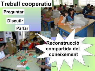 Discutir Treball cooperatiu Preguntar Parlar Reconstrucció  compartida del  coneixement 