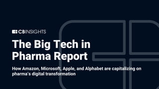 The Big Tech in
Pharma Report
How Amazon, Microsoft, Apple, and Alphabet are capitalizing on
pharma’s digital transformation
 