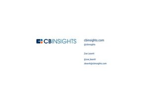 69
cbinsights.com
@cbinsights
Zoe Leavitt
@zoe_leavitt
zleavitt@cbinsights.com
 