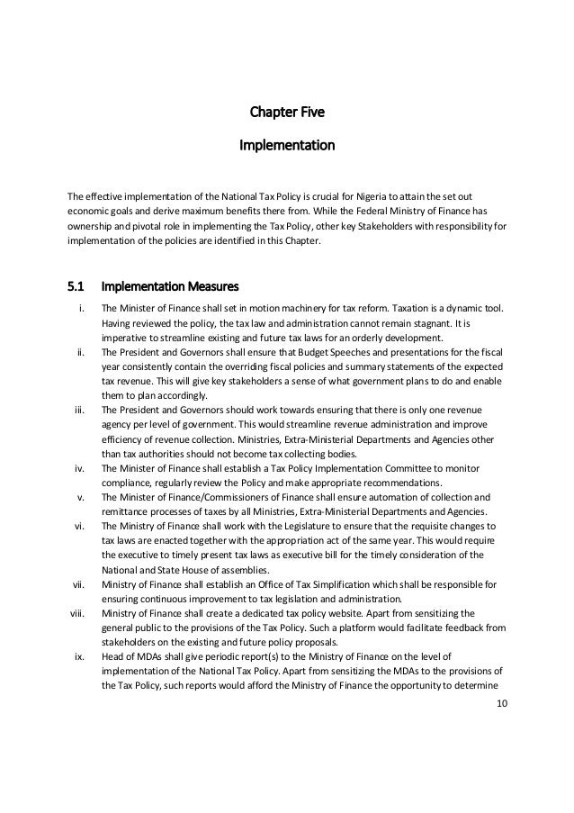 Nigeria. Revised National Tax Policy Nigeria. Revised National Tax Policy