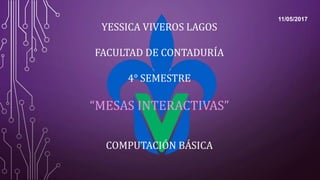 YESSICA VIVEROS LAGOS
FACULTAD DE CONTADURÍA
4° SEMESTRE
“MESAS INTERACTIVAS”
COMPUTACIÓN BÁSICA
11/05/2017
 