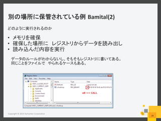 Bamital(2)	
  
Copyright	
  ©	
  2014	
  Symantec	
  Corpora6on	
  
28	
  
	
  
• 
• 
• 
	
  
 